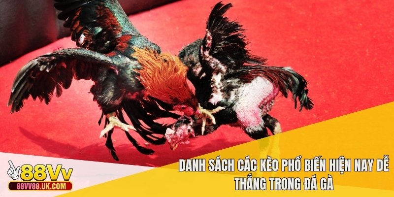 Danh sách các kèo phổ biến hiện nay dễ thắng trong đá gà