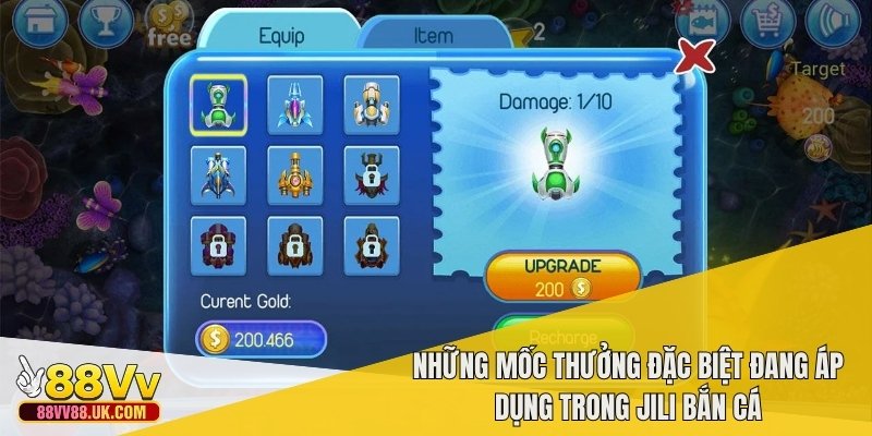 Những mốc thưởng đặc biệt đang áp dụng trong jili bắn cá